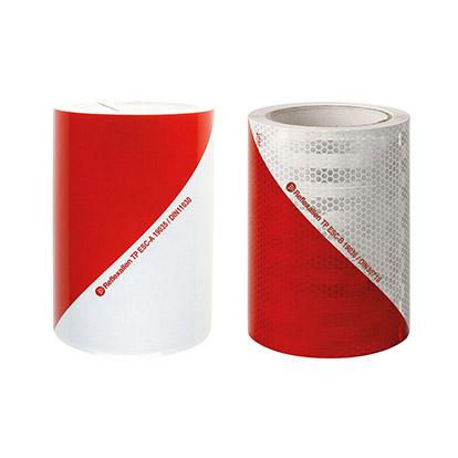 Alternating reflective tapes / Class A or B.